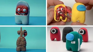 Making SQUID GAME, TREVOR HENDERSON X AMONG US Characters with Clay