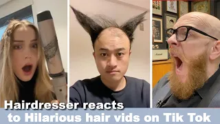 Hairdresser's Hilarious Reactions to TikTok's Worst & Best Haircuts #hair #beauty