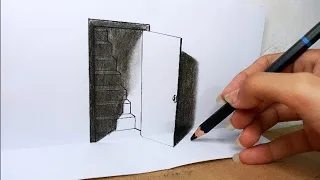 Sensational Door Illusion|Magic Perspective With Pencil|Trick Art Drawing #illusion #3dart