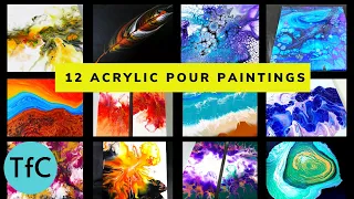 12 SPECTACULAR Pour Paintings😍 Fluid Art Acrylic Pouring Compilation