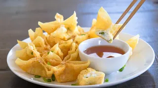 How to Make Cream Cheese Wontons or Crab Rangoon with Sweet and Sour Sauce ♥ Episode 266