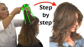 How To Cut Your Hair Into Cascade Italian Haircut | Layers Haircut Tutorial by Eva Lorman