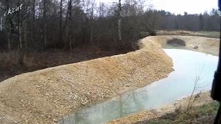 Digging a pond, applying limestone