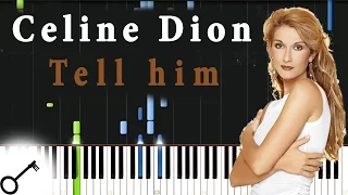 Celine Dion - Tell him [Piano Tutorial] Synthesia | passkeypiano
