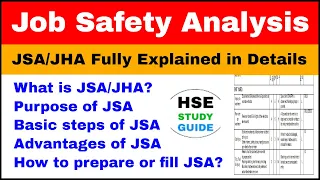 Job Safety Analysis (JSA) | JSA/JHA | Purpose/Basic Steps/Advantages/How to prepare or fill JSA