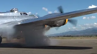 B-17 engine start up.