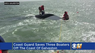 Coast Guard Saves 3 Boaters Clinging To Hull Off Galveston