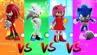 Knuckles vs Silver Sonic vs Amy Rose vs Sonic | Tiles Hop Edm Rush