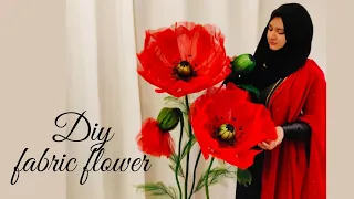 How to make fabric poppy flower||DIY flower craft