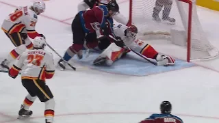 Mike Smith stretches out to rob Gabriel Landeskog with the glove