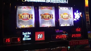 Big Win!!! Triple Golden Cherries slot machine at Sands Casino