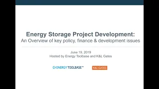 Energy Storage Project Development with K&L Gates