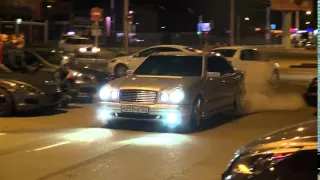 Mercedes W210 E500 burnout. палит резину