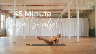 45 Minute Yoga Sculpt with Kaylie Daniels // Power Sculpt Barre Cardio Pilates HIIT //