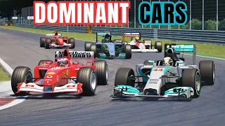 The 5 MOST DOMINANT F1 CARS From The 80'S To The F1 MODERN ERA At a RACE in MONZA