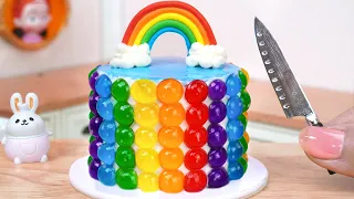 Jelly Cake 🌈 Wonderful Miniature Rainbow Pop It Cake Decorating | Perfect Mini Colorful Cake Recipe