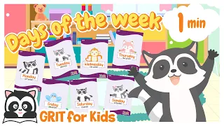 Days of the Week| Listen-Say and Repeat English Learning with Grit Flashcards| Preschool| English