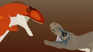 Giganotosaurus vs Tyrannosaurus rex Stick Fight /Animation