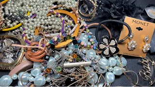 ThredUp Mixed 5 Lb Rescue Mystery Jewelry Unboxing Part 2 14Kt Gold Sterling Anna Beck & More!