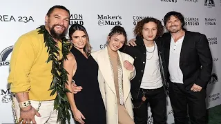 Jason Momoa and Kids at Common Ground Premiere