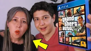 MI MAMÁ JUEGA GRAND THEFT AUTO V !! GTA 5 MOMENTOS DIVERTIDOS