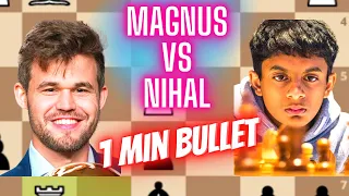 Magnus Carlsen Destroys Nihal in Bullet Chess!