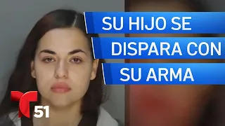 Policía arrestada luego que su hijo de 3 años se disparó con su arma