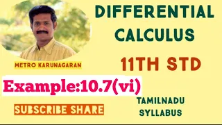11th Std Maths Example 10.7(vi) Differentiate with respect to x, y= cosx/ x³