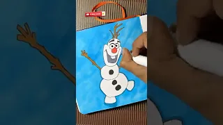 Drawing Olaf from 'Frozen' |Easy step by step drawing  idea to fill your sketchbook |snowman #shorts