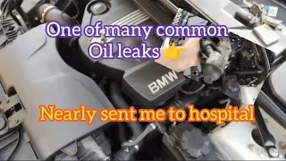 bmw n47 diesel common oil leak, oil filter, oil cooler