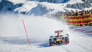 Max Verstappen drives F1 car in snow