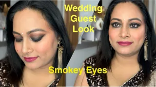 Indian wedding guest makeup look |Smoky eyes|Simple and easy look #makeup #eyemakeup #makeuptutorial