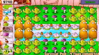 Plants vs Zombies | Survival: Pool Gameplay in13:05 Mins - FULL HD 1080p 60hz