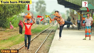 Update Viral Train Horn PRANK on Crazy MAN | Best of train horn PRANK Reaction on Public |ComicaL TV