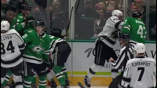 Brendan Lemieux sucker punched Alex Radulov during scrum