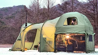 Luxury Solo Camping in 3-room Tent.with Land Rover Defender