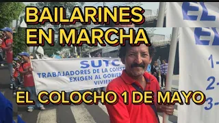 BAILARINES EN MARCHA,EL COLOCHO 1 DE MAYO.