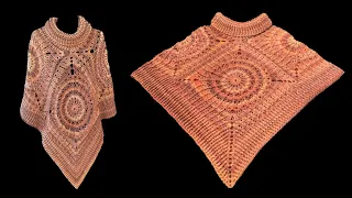 Crochet Boho Poncho with 4 Squares Part 2☀️☀️