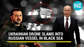 Russia's Powerful Oil Vessel 'Sinks' After Ukrainian Drone Strike In Black Sea | Watch What Happened