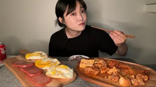 삼겹김치찜 먹방 ! 스팸 계란후라이 밥도둑 집밥먹방 꿀조합 리얼먹방 Kimchi jjim Mukbang asmr (eating show)