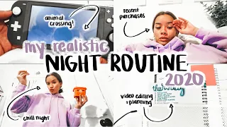 realistic & chill night routine! | homework, video editing, animal crossing, facetiming sis & more!