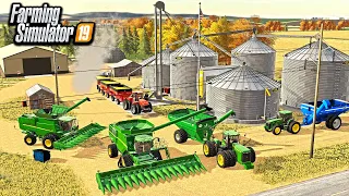 BIG CORN HARVEST! (RUNNING 2 COMBINES) | FARMING SIMULATOR 2019