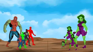 Evolution of She Hulk vs Evolution of Color Team Spider-Man|SUPER HEROES MOVIE ANIMATION