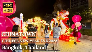 [BANGKOK] Chinatown - Chinese New Year Eve 2023 Illumination & Street Food CNY 2023 | Thailand [4K]