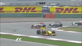 Lewis Hamilton overtake on Michael Schumacher Chinese GP 2010