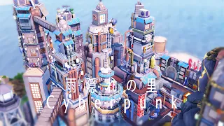The Sims4 Stop Motion Build | Japanese Cyberpunk City From Naruto雨隠れの里 (NOCC)