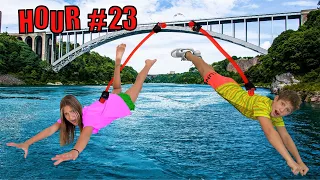 Last to Leave EXTREME BUNGEE JUMPING!! **bad idea**