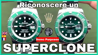 Recognizing a Rolex Submariner Hulk SUPERCLONE - Demonstration video