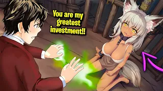 Isekai'd buys Slave Furries, then uses them to become Rich!! | Manga Recap