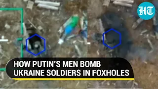 Russians bomb Ukraine fighter in a foxhole | Battle for strategic town of Avdiivka